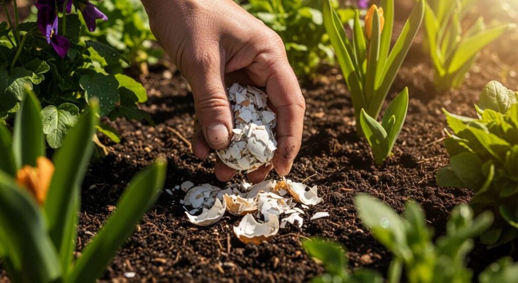 Botanists say adding crushed eggshells to soil provides calcium that strengthens plant structure