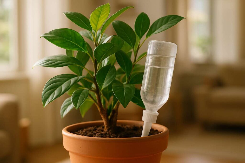The slow-drip watering bottle that saves potted plants: how consistent moisture prevents root shock