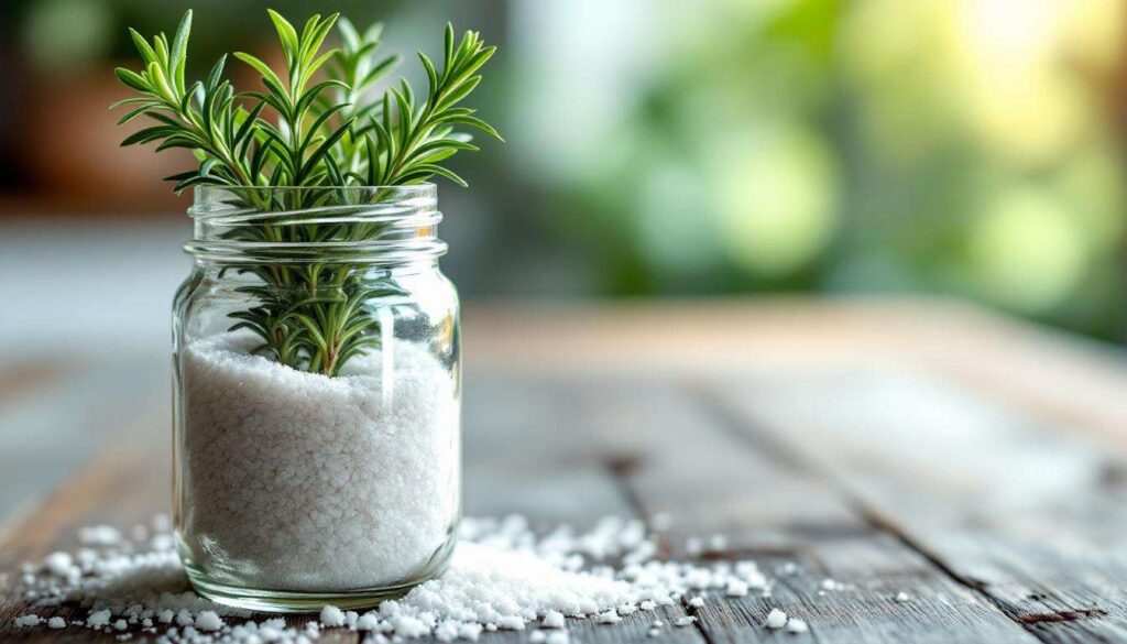 Rosemary and coarse salt: why you should keep them together in a jar indoors