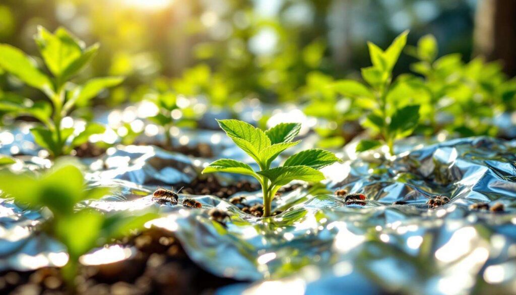 The aluminium-foil mulch deters insects: how bright surfaces confuse pests naturally