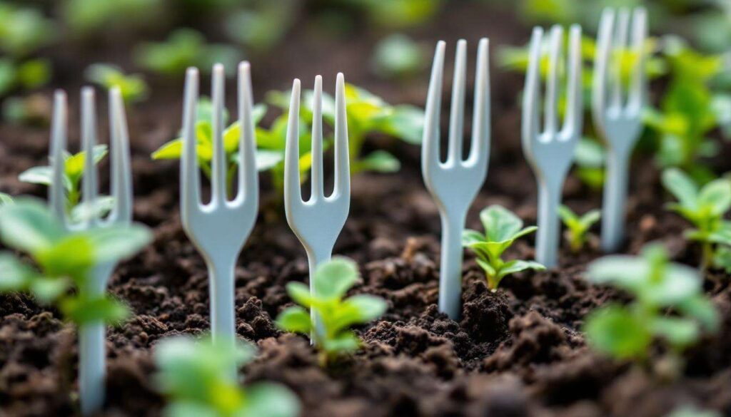 The plastic-fork trick deters garden pests: how tiny spikes protect young plants