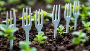 The plastic-fork trick deters garden pests: how tiny spikes protect young plants